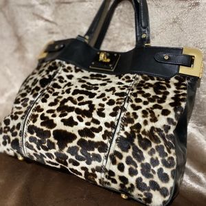 Milly animal print shoulder / satchel handbag